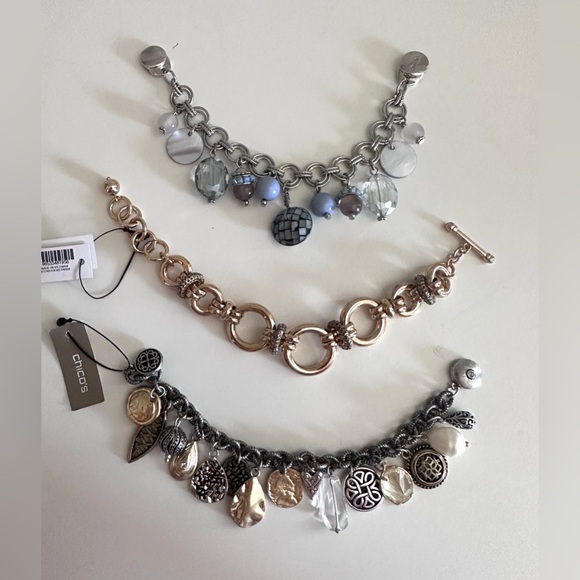 Chico's Jewelry - Chico’s Charm Bracelets, Varied Gemstones and Mixed Metals NEW WITH TAGS